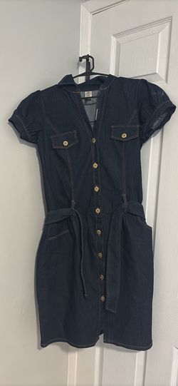 Dark Wash Denim Shirt Dress