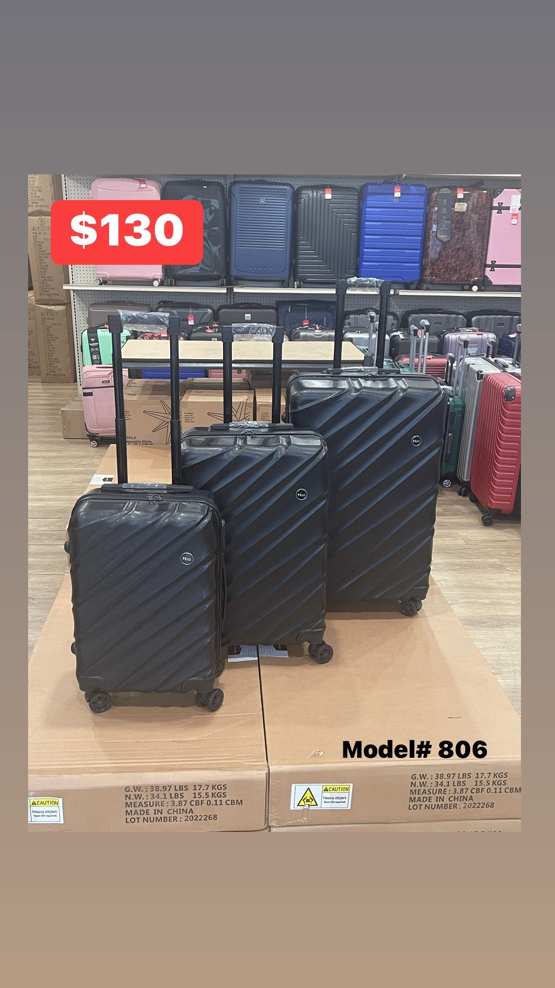 New 3 Piece Hardside Luggage Set