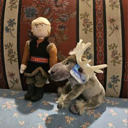 DISNEY  FROZEN KRISTOFF BOY  & SVEN THE  REINDEER  PLUSH TOYS 