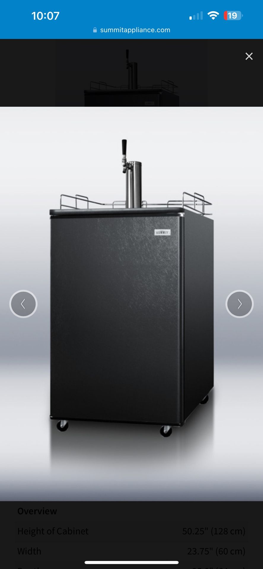 Summit 24" Wide Kegerator Model #SBC500B