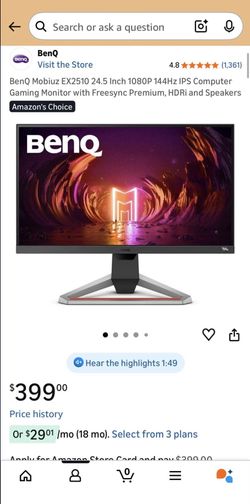BenQ Mobiuz Monitor 25 Inch
