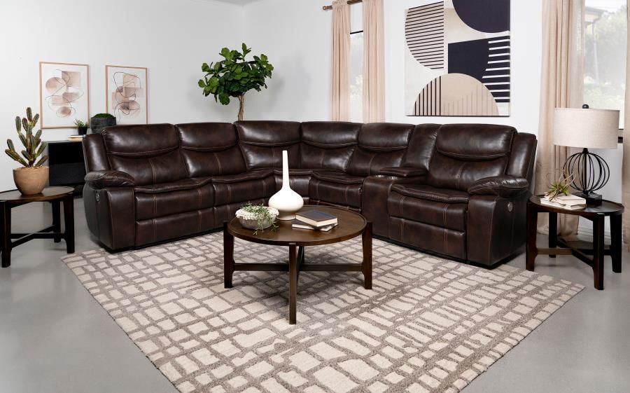NEW BROWN Power Reclining Living Room Sectional SOFA COUCH $10 DOWN