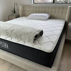 Crate and Barrel King Size Upholstered Bed