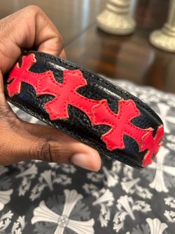 Chrome Hearts Cemetery Red Cross Belt Strap