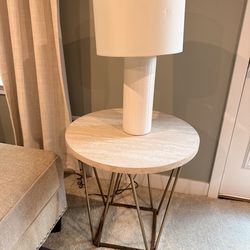 Side tables with lamps x 2 and coffee table