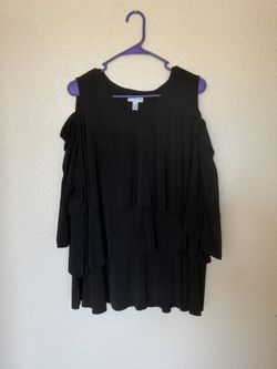 Women’s Black Cold Shoulder Top