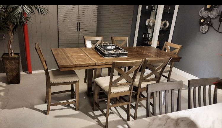 Moriville Grayish Brown Counter Height Set