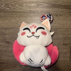 Girls Implication Toys White Pink Cat Stuffed Animal OS 