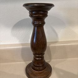 Brown Wood Candle Stand 