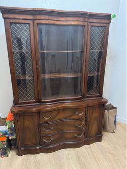 China Cabinet! Real wood! 1960