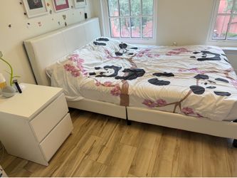 Full size white bed