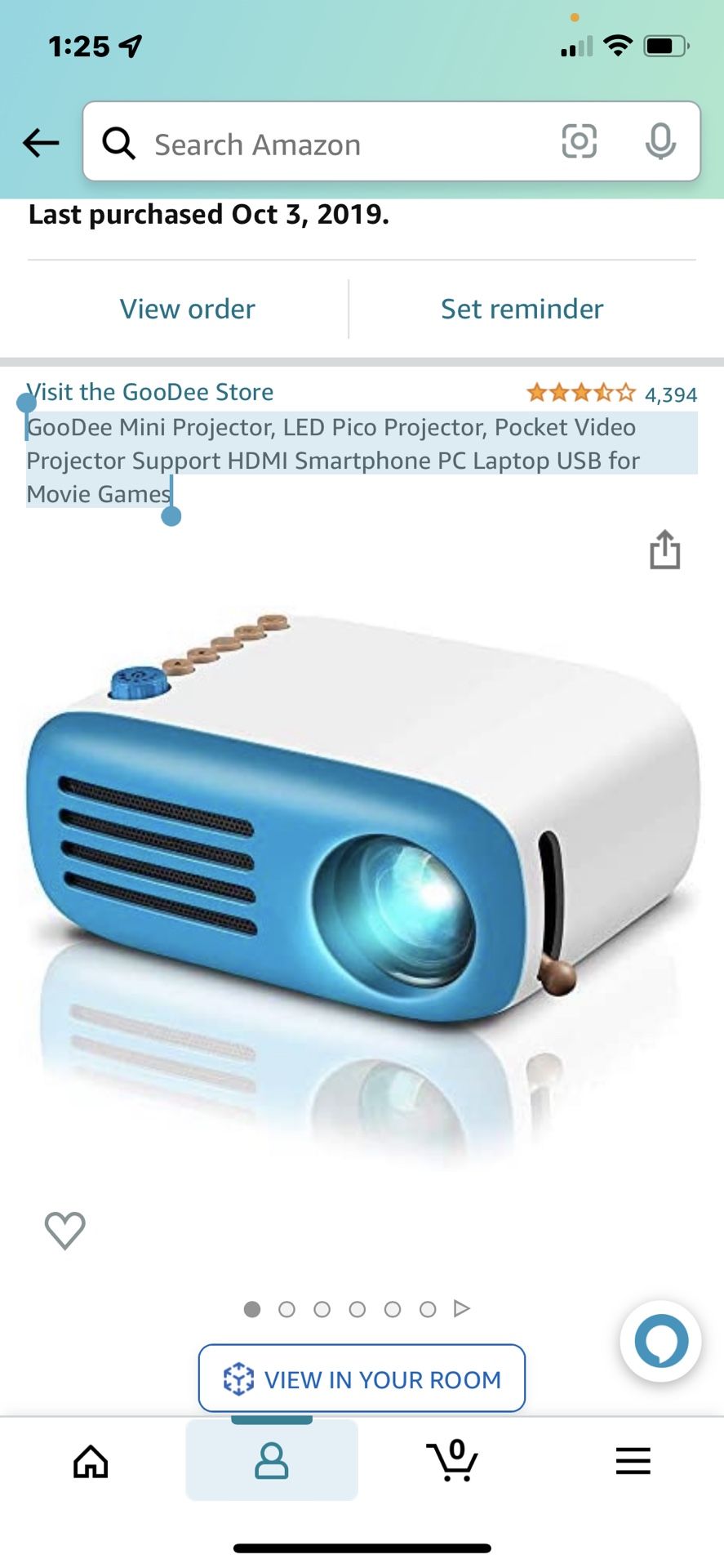 GooDee Mini Projector, LED Pico Projector, Pocket Video Projector Support HDMI Smartphone PC Laptop USB for Movie Games