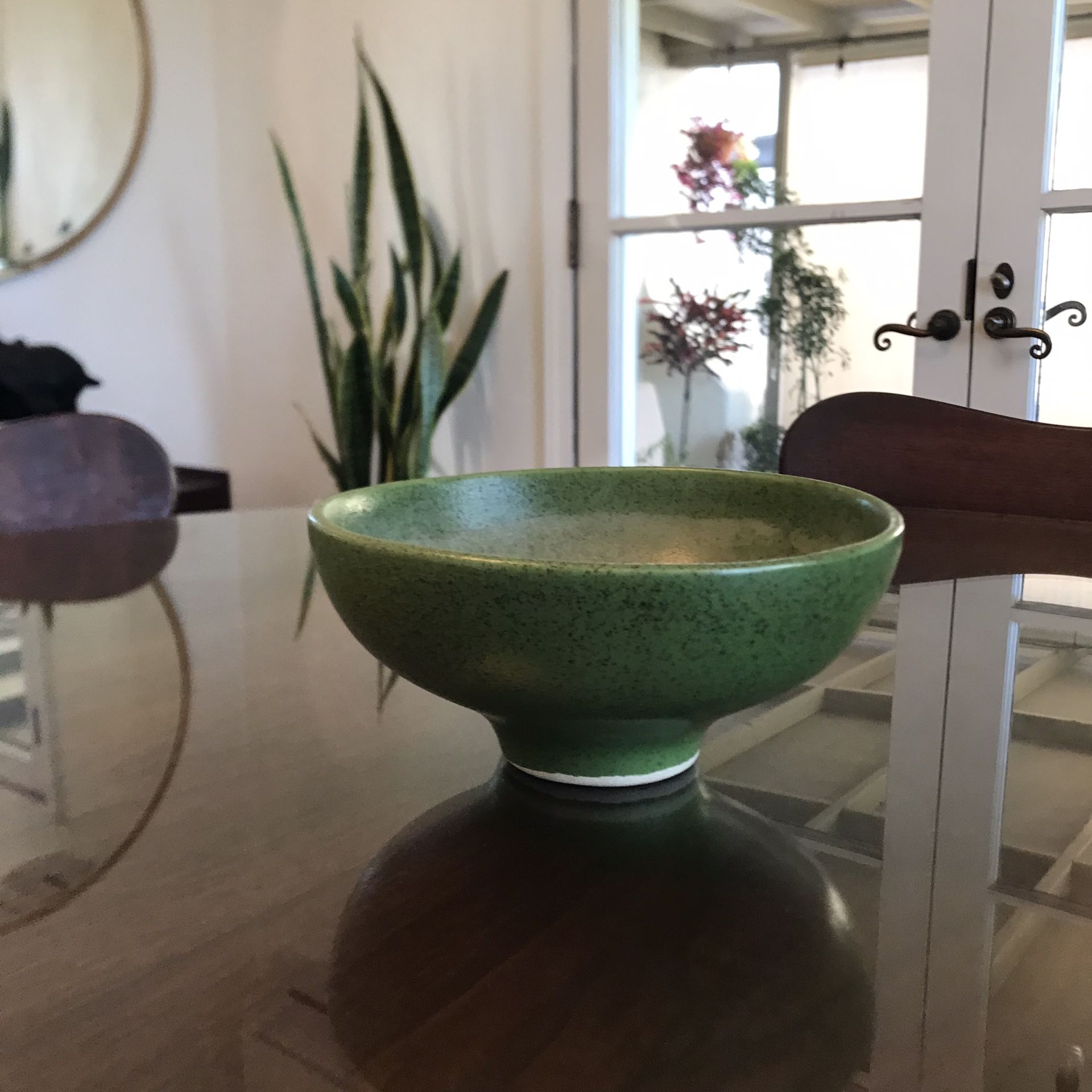 Vintage MCM Speckled Avocado Bowl