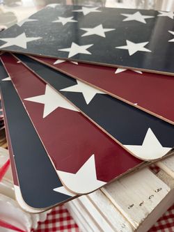 Set of 7 cork back star placemats