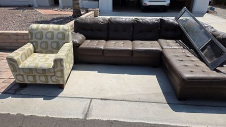 Sectional, dog door, chair.  11651 E Via Salida