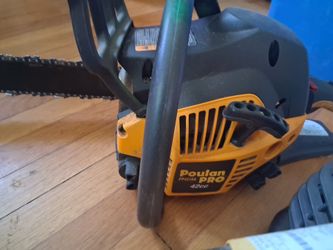 Leaf blower chain saw together