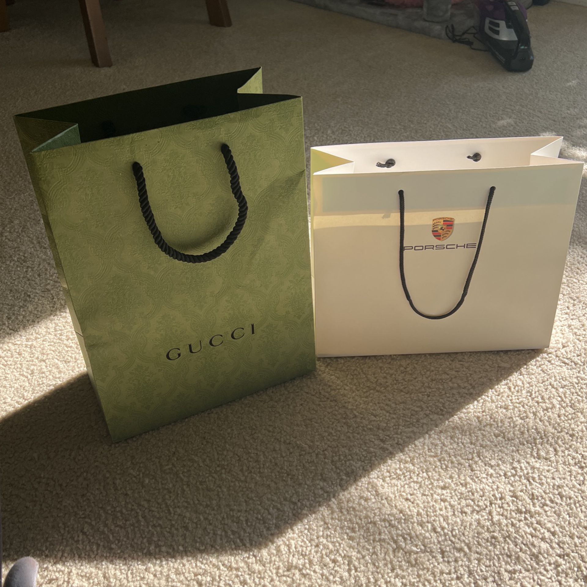 Gucci And Porsche Paper Bags