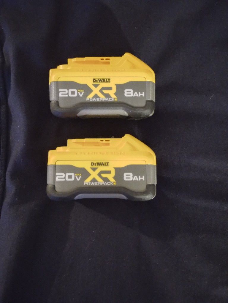 DeWalt 8 Amp Power Stack Batteries $150 Each Battery