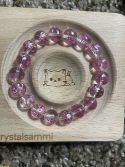 Clear Quartz With Engrave Cherry Blossoms