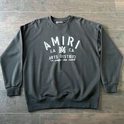 Men’s Amiri Arts District Rib Knit Crewneck Sweatshirt Size XL