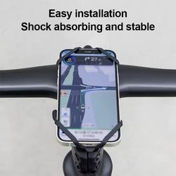Silicone Rubber Phone Mount Mountain Bicycle Road Bike Motorcycle Scooter Handlebar Phone Holder