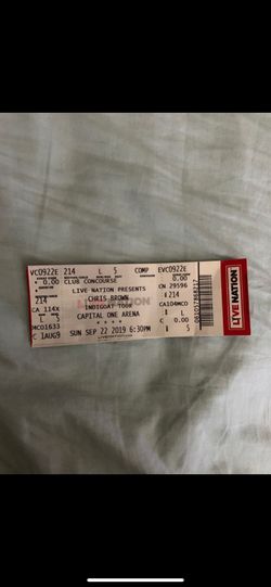 2 Chris Brown Tickets Second Row