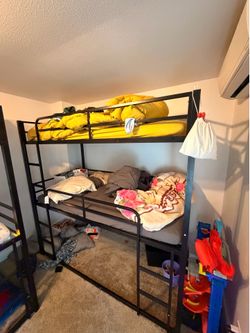 Twin size bunk with mini loft under