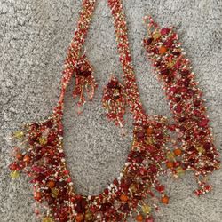 Collar Aretes Y Pulsera