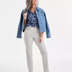 Style & Co Women's Straight-Leg High Rise Twill Pants Stonewall Size 12