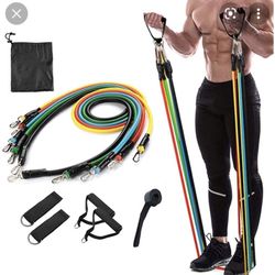 New In Box Adjustable Resistance Bands Workout Excercise Fitness
