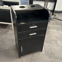 Small Salon Cabinet With Dryer Holder 