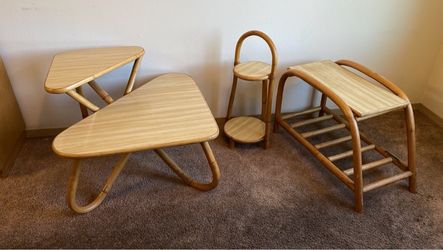 Vintage Rattan/Bamboo Table Set