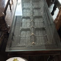 Custom Coffee table , Antique Door Made Into A Coffee Table