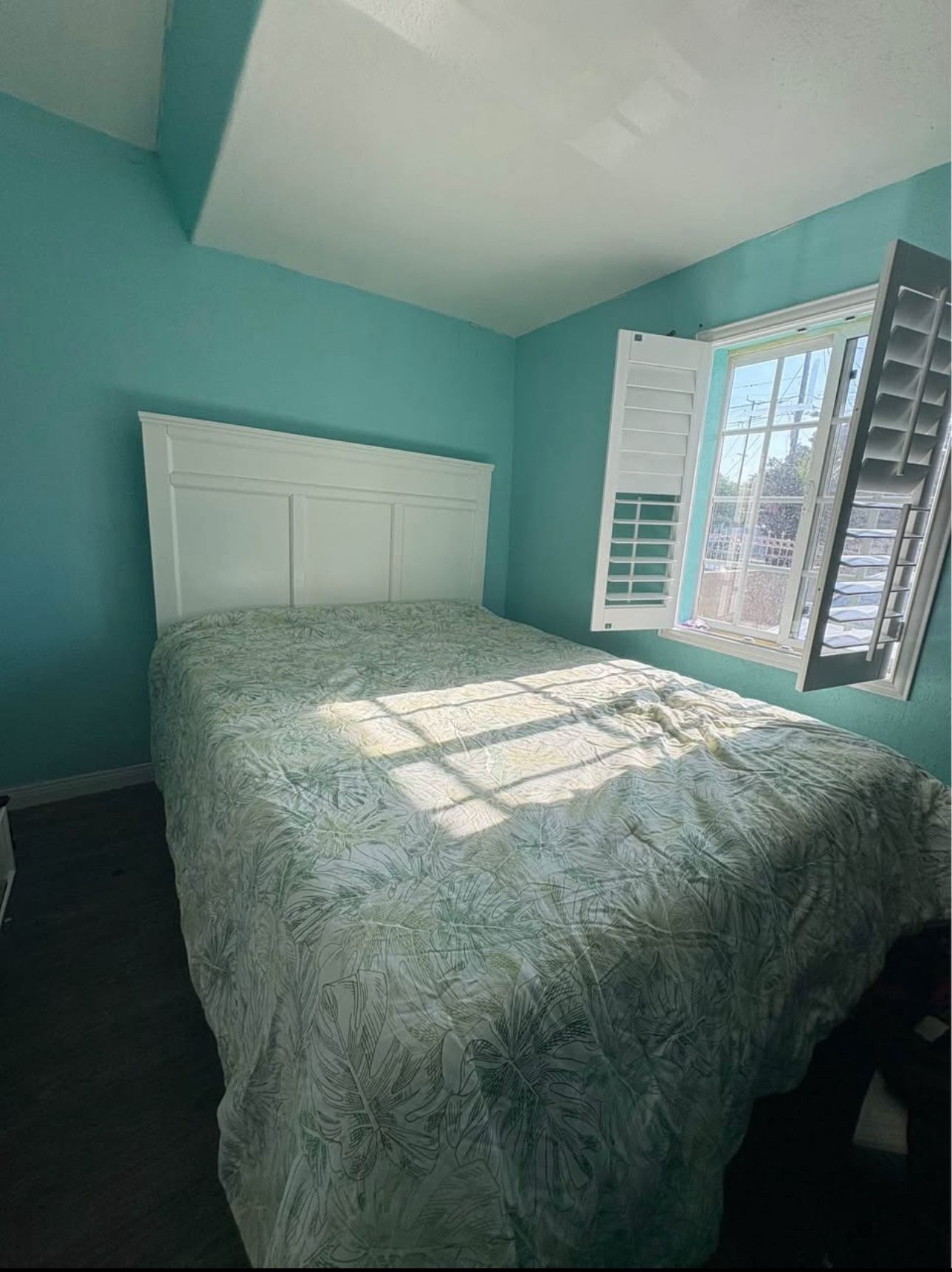 Queen Bed Frame + Mattress & Dresser w/ Mirror
