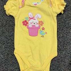 Vitamins Baby Girls 3 Month Embroidered Easter Bunny And Chick Onesie - Worn Once Like New  