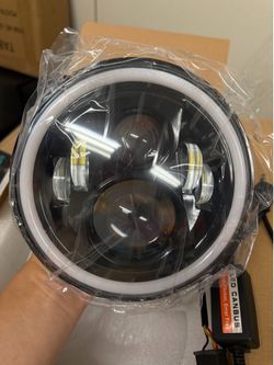 7" Round Halo Projector Headlight Assembly Compatible with 1 Wrangler TJ/LJ/JK H6024/H6017/6015/6014/6012 Turn Signal High/Low Beam DRL