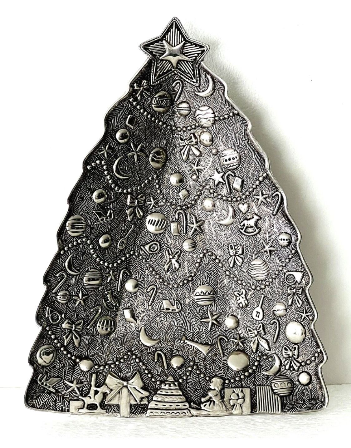 Vintage International Silver Company Christmas Tree Trinket Dish or Decor 8.25”L