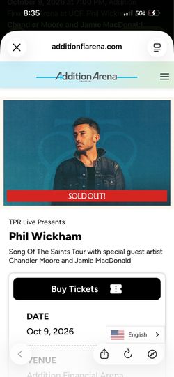 PHIL WICKHAM JAIME MCDONALD TICKETS OCTOBER 9