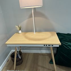 Like New Writing Desk With Lamp, USB Ports, And iPhone Charging Station