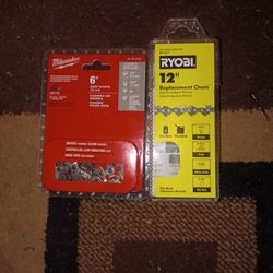 Brand New Milwaukee 6" Saw Chain & Ryobi 12" Replacement Chain 