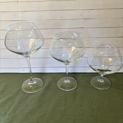 Wine Stemmed Crystal Candle Holders