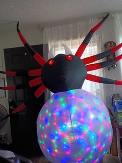 8ft Halloween Inflatable Light-Up Spider