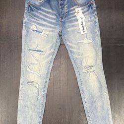 Purple Jeans Size 33 Light Repair