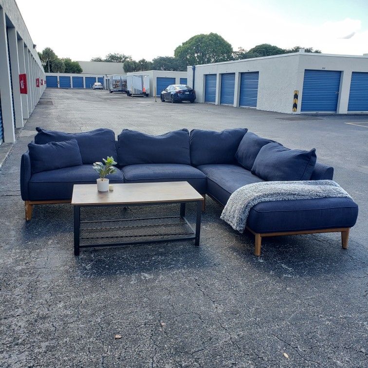Blue Macys Jollene Sectional Couch