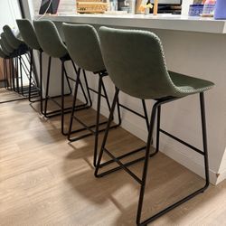 Green bar stools Set Of 4