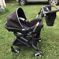 Graco quick connect Travel System with SnugRide 35 Lite LX Infant Car Seat, base and stroller. Includes a cooler bottle and accessories holder   black