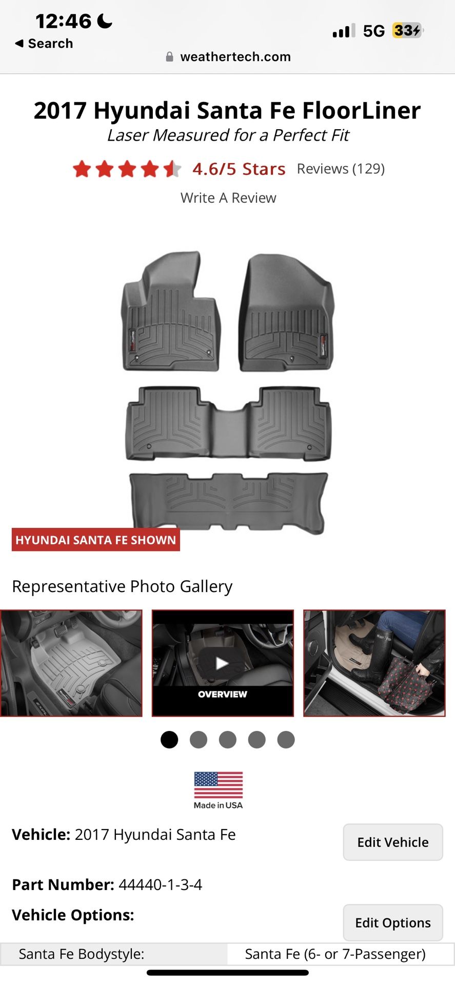 Hyundai Santa Fe Weather Mats 