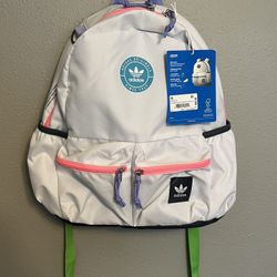 NWT Adidas Backpack Girls Trefoil 3 Backpack White MSRP $50