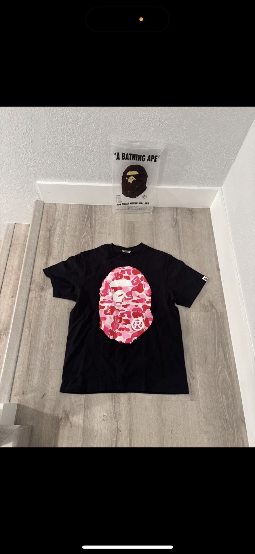 Bathing ape shirt pink camo