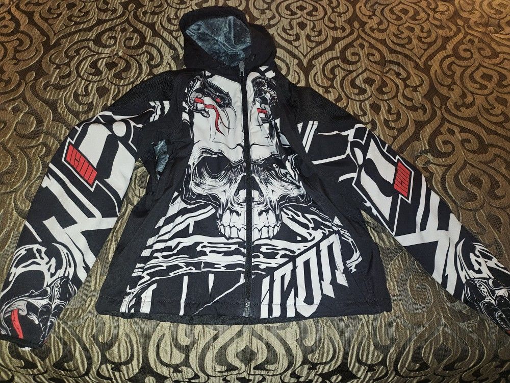 Icon Motorcycle Jacket Hooded And Waterproof